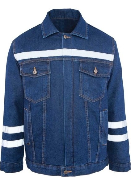 Myform Mont Sona Denim 03109 Mavi Kot Iş Güvenliği Ceketi