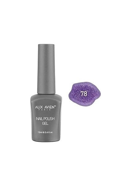 Alix Avien Işıltılı Mor Kalıcı Oje 78-Yoğun Renk Veren Oje 12 Ml-Nail Uv Gel Polish 78