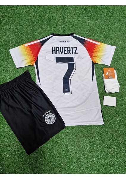 Almanya 2024/25 Yeni Sezon Kai Havertz Çocuk Forması Şort Çorap Bileklik 4'lü Set modelleri