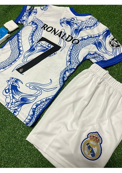 Real Madrid Yeni Sezon Cristiano Ronaldo Yılan Desenli Özel Çocuk Forması 4'lü Set modelleri