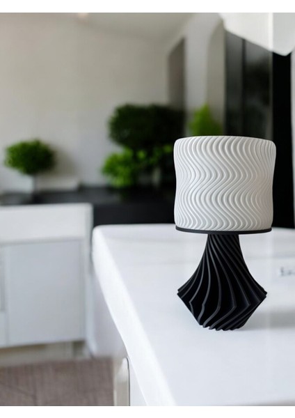 Elegance Tasarım Dekoratif Abajur 3D Ev Dekorasyon Bohem Vintage Dekorasyon Siyah