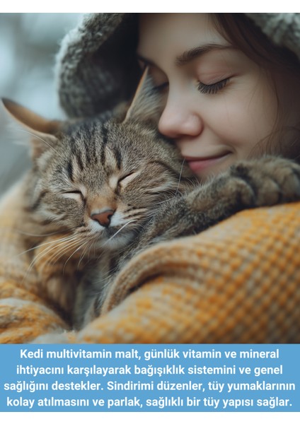 Bağışıklık Güçlendirici, Tüy Yumağı ve Kusma Önleyici Multivitamin Kedi Malt Macun 100 gr