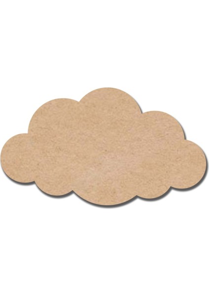 30X17 cm Bulut Desenli Ham Mdf Supla, 10'lu Paket, Şık ve Hafif Tasarım