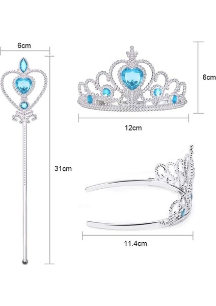 Çocuklar Için Mavi Kalpli Taç ve Asa Seti, Renkli ve Eğlenceli Tasarım modelleri