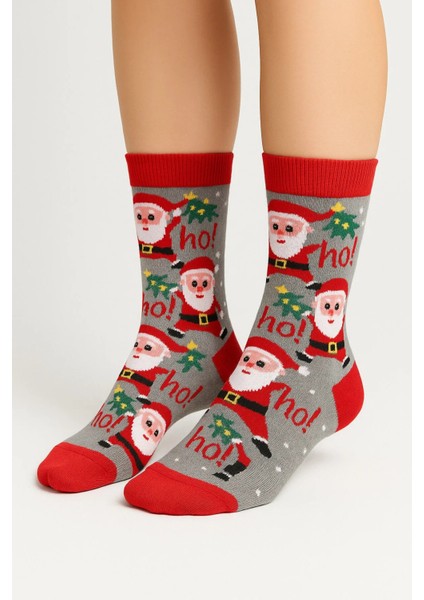 Unisex Yılbaşı Desenli Renkli Soket Çorap Christmas Happy New Year