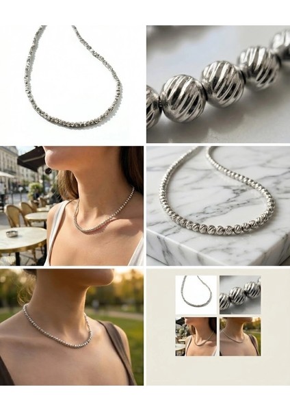 Dorika Kolye – Gümüş Kaplama, Minimal ve Zarif Tasarım