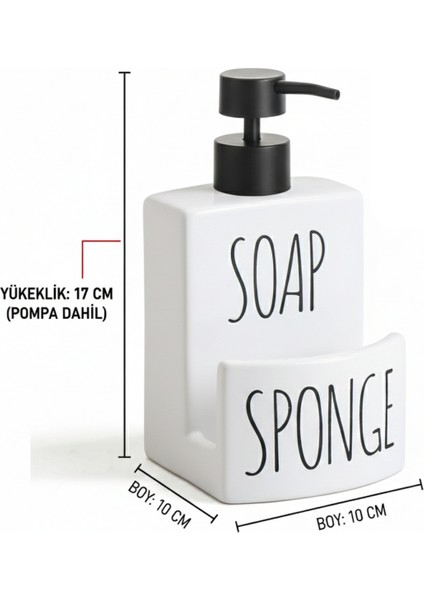 Mutfak Banyo Mutfak Sıvı Katı Sabunluk Beyaz 500 Ml