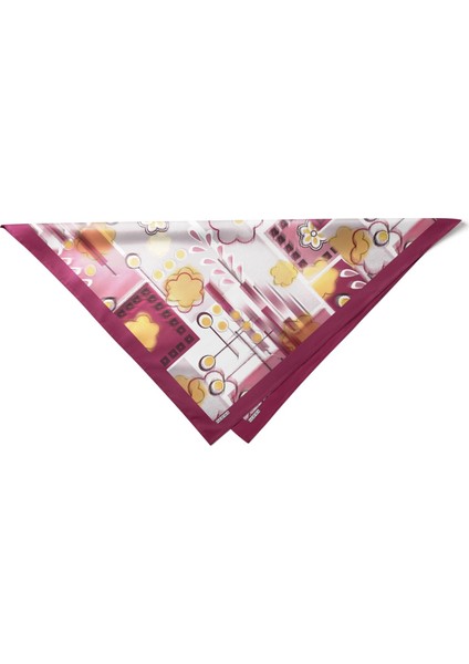 Bordo Geometrik Çiçek Desenli Bandana Fular indirimleri
