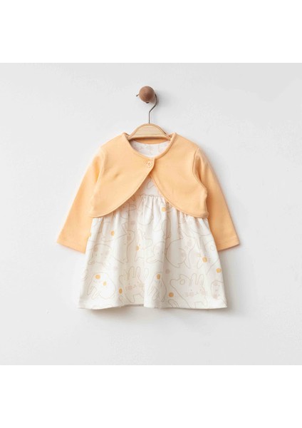 “rabbit” Organik Elbise ve Hırka Takım – Somon