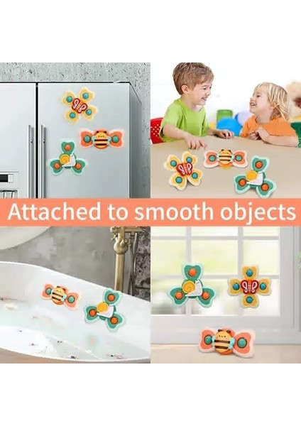 3'lü Vantuzlu Bebek Dönencesi, Eğitici Oyuncak, Diş Kaşıyıcı