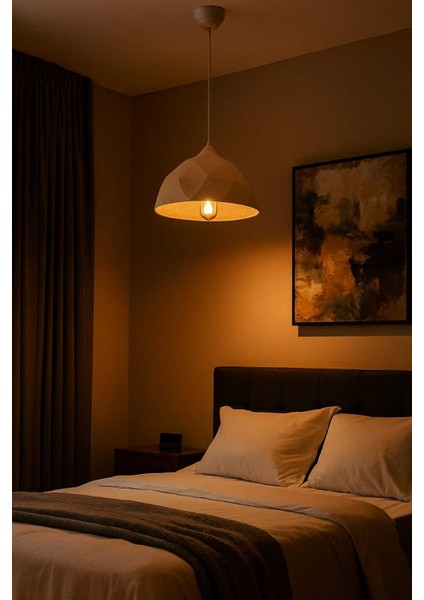 Modern Mozaik Desen Özel Beton Görünümlü Doku Rustik Iç Desenli Sarkıt Avize