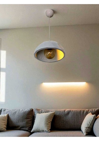 Modern Mozaik Desen Özel Beton Görünümlü Doku Rustik Iç Desenli Sarkıt Avize