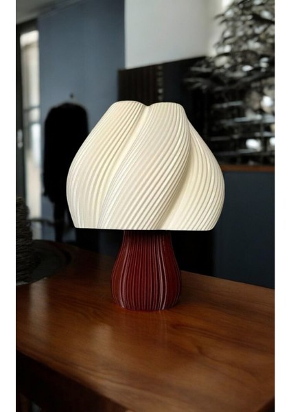 Vintage Dekoratif Bohem Ice Abajur Gece Masa Lambası Ev Dekorasyon Kahve Krem