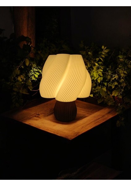 Vintage Dekoratif Bohem Ice Abajur Gece Masa Lambası Ev Dekorasyon Kahve Krem modelleri