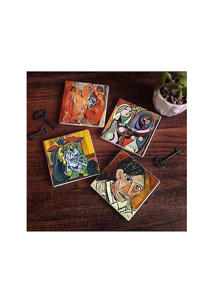 Pinecone Stone Picasso Ağlayan Kadın, Avignonlu Kızlar, Ayna Karşısındaki Kız, Otoportre Taş Bardak