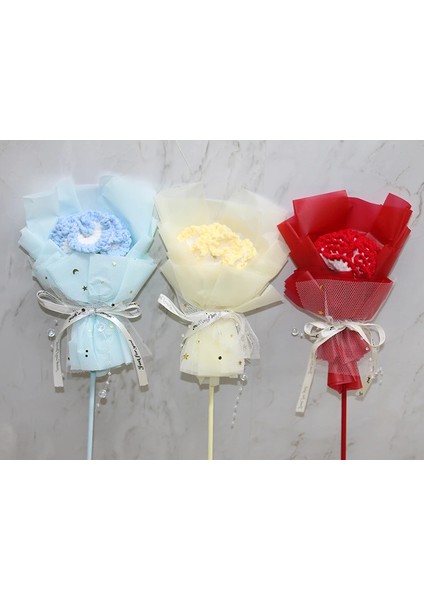 Mdb El Örgüsü Tekli Çiçek Buketi