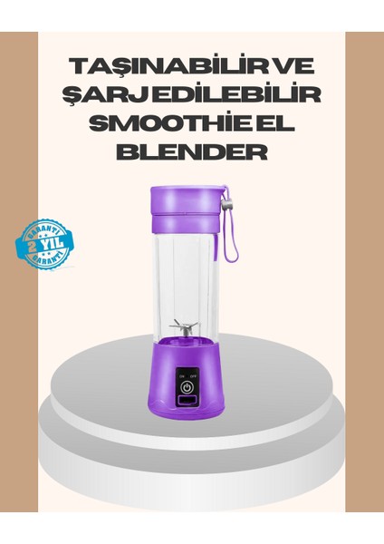 Mini Taşınabilir Blender 380ML USB Şarjlı Detoks Smoothie Hazırlayıcı