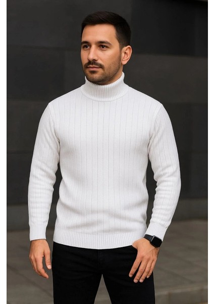 Mdb Erkek Fitilli Triko Kazak 2li Et Beyaz Iyah Regular Balıkcı Yaka Tam Boğazlı Triko Eti Odeli Kazak modelleri