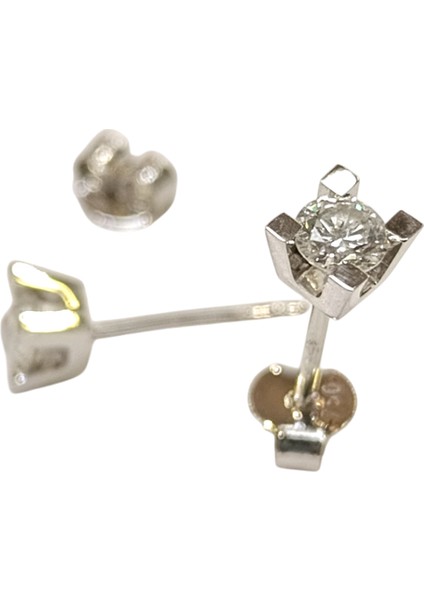 Pırlanta Tek Taş Küpe 18 Ayar Altın Hd Videolu