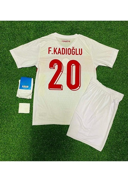Türkiye Milli Takımı Euro 2024 F.e.r.d.i K.a.d.ı.o.ğ.l.u Çocuk Deplasman Forması 4'lü Set (Beyaz) modelleri