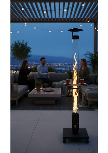 Yeni Nesil Pelet Sobası | Kafe, Bahçe, Teras Isıtıcı & Servis Masası | Taşınabilir & Ekonomik modelleri