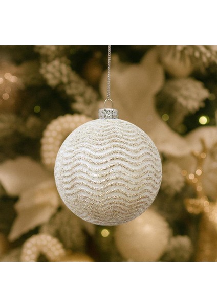 Metalik Dalga Sim Şeritli Şampanya Topu, 8 Cm, 3'lü Set, Şık ve Parlak Dekorasyon Ürünü