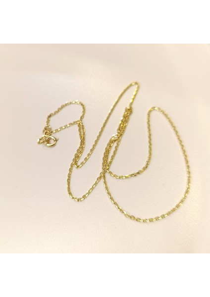 55CM 1.3mm Ince Forse Zincir 14 Ayar Altın fırsatları