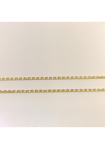 55CM 1.3mm Ince Forse Zincir 14 Ayar Altın