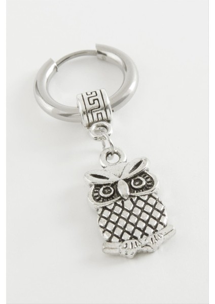 Baykuş Erkek Çelik Küpe