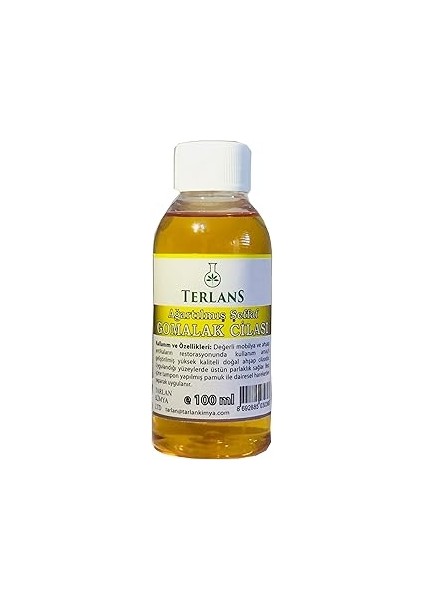 Terlans Ağartılmış Şeffaf Doğal Gomalak Cilası 100 ml Shellac Bleached