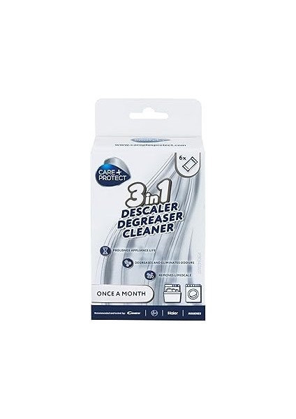 Care + Protect 3'ü 1 Arada Çamaşır Makinesi/bulaşık Makinesi Temizleyici, Kireç Çözücü, Yağ Çözücü,