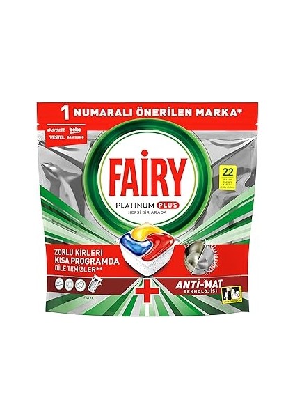 Bulaşık Makinesi Deterjanı Kapsülü 22 Yıkama Limon Kokulu