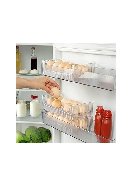Deconox 10'lu Yumurtalık Buzdolabı Raf Düzenleyici - Şeffaf Yumurta Kutusu, Bpa Içermez, Buzdolabı