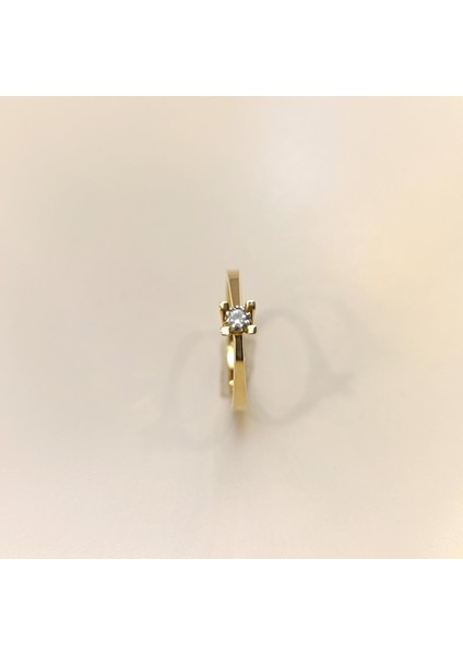 0.10CT Tek Taş Pırlanta Yüzük 14 Ayar Altın Hd Videolu fırsatları