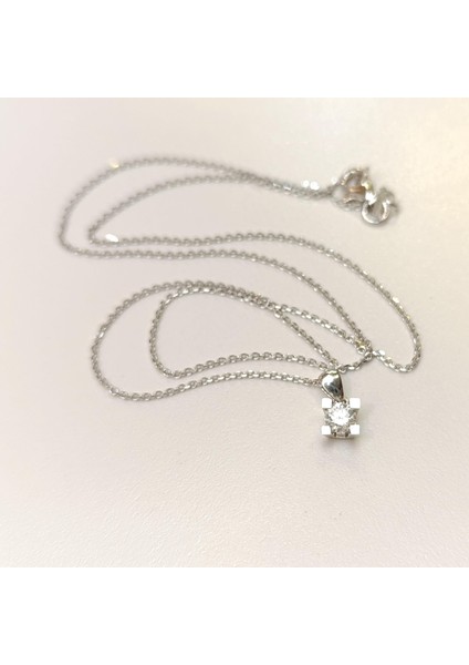 0.24CT Pırlanta Tek Taş Kolye 18 Ayar Altın Hd Videolu modelleri