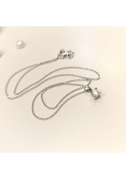 0.24CT Pırlanta Tek Taş Kolye 18 Ayar Altın Hd Videolu fırsatları