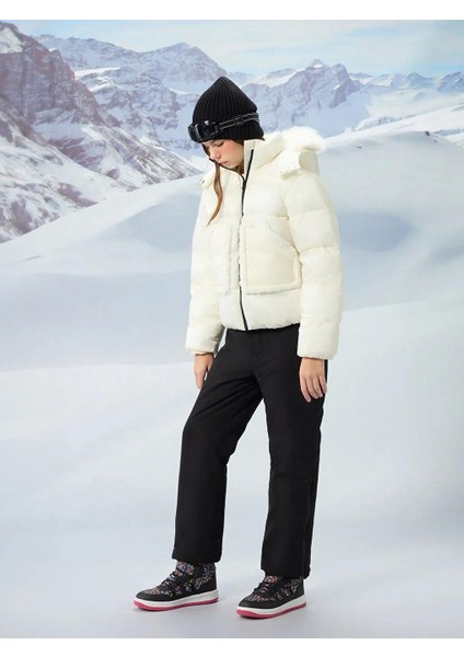 Kapüşonlu Kız Çocuk Kayak Montu (W5)