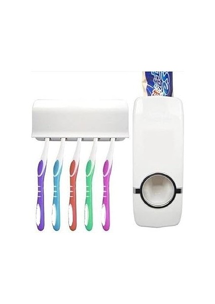 Mobee Diş Macunu Sıkacağı ve 5li Fırça Tutucu