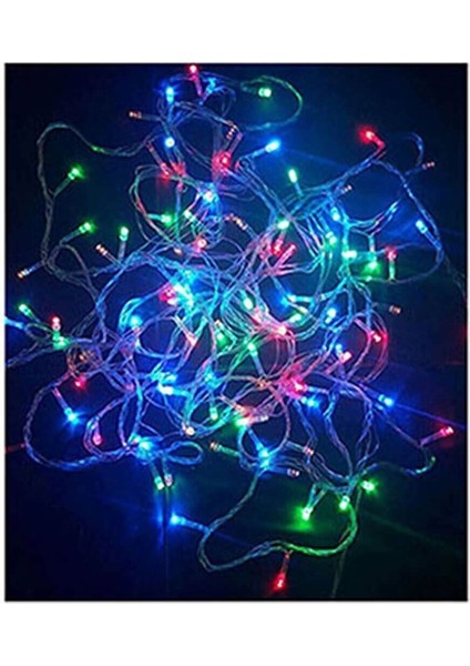 10MT Rgb 100 LED Fişli Çok Renkli Noel Yılbaşı Ağaç Dekorasyon Aydınlatma