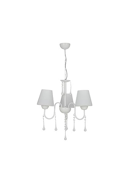 Kuğu Boncuklu Avize 3'lü Beyaz