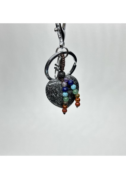 Lav Doğaltaş Anahtarlık Charm Kalp