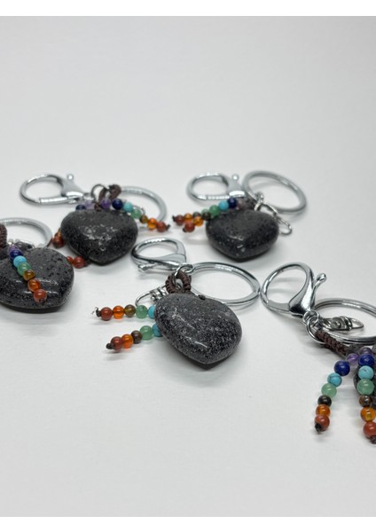 Lav Doğaltaş Anahtarlık Charm Kalp