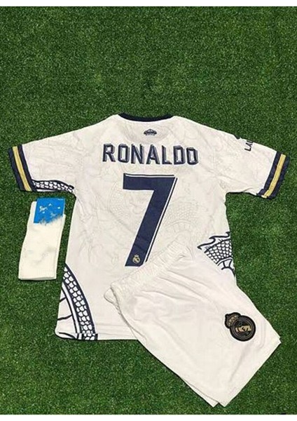 R.madridd 2023/24 Sezon Dragon Desenli Cristiano Ronaldo Konsept Çocuk Forması 3'lü Set (Byz)