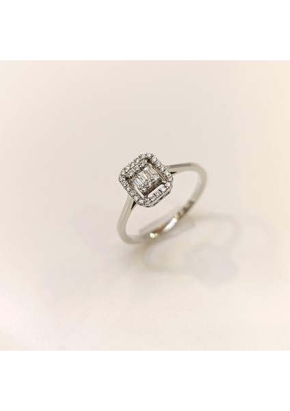 0.08CT Baget Pırlanta Taşlı Yüzük 8 Ayar Altın Hd Videolu fiyatları