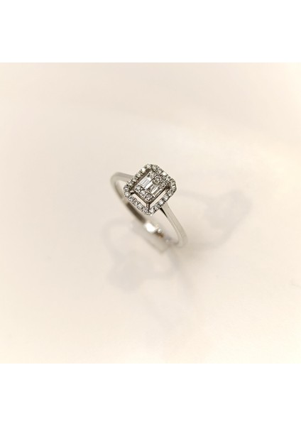 0.08CT Baget Pırlanta Taşlı Yüzük 8 Ayar Altın Hd Videolu indirimleri