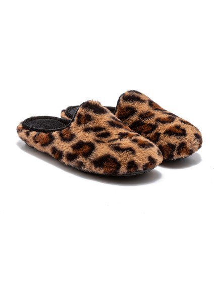 Leopar Kadın Peluş Ev Terliği Siyah 37/41 fiyatları