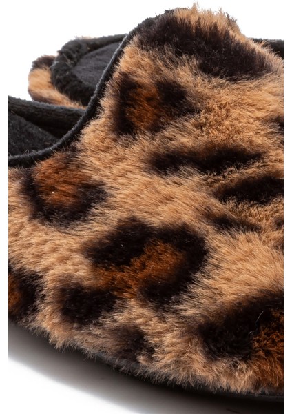Leopar Kadın Peluş Ev Terliği Siyah 37/41 modelleri