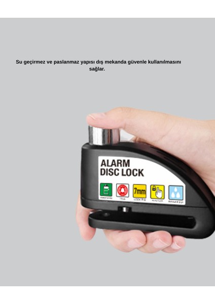 Anti Hırsızlık 110 Db Alarm Disk Fren Kilidi Suya Dayanıklı Çelik Güvenlik Ki - MCT9981-3151 modelleri