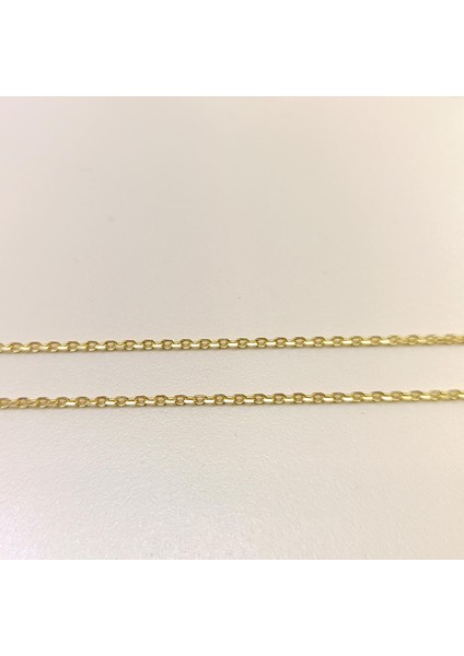 50CM 1.3mm Ince Forse Zincir 14 Ayar Altın