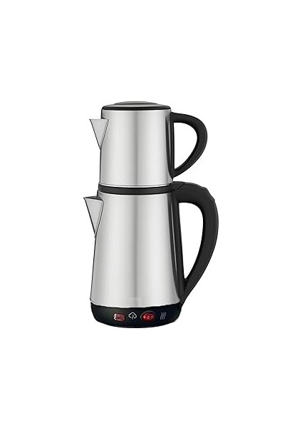 Crwn Elektrikli Çay Makinesi Çelik Çaydanlık Takımı Su Isıtıcı Türk Çayı 1800W